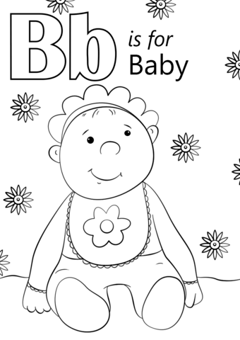 Letter B Is For Baby Coloring Page